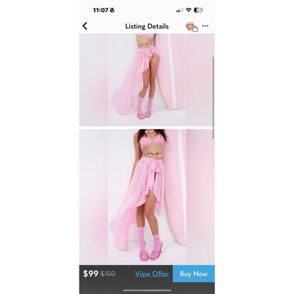 For love and lemons pink wrap skirt